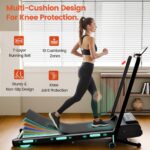 Cinta de Correr Plegable Trygoal Inclinación Automática 11 Niveles 12% Motor 3.5 HP Capacidad 450 libras con Altavoz Blu