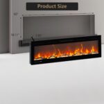 Chimenea eléctrica empotrada y de pared 50 pulgadas EliteEdge con app WiFi, control táctil y calor dual