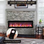 Chimenea eléctrica empotrada y de pared 50 pulgadas EliteEdge con app WiFi, control táctil y calor dual