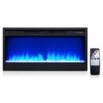 Chimenea Eléctrica de Cristal MEGAWISE SF301-43BT 1400 W Llamas LED 7 Colores con Control Remoto Inteligente y Termostat