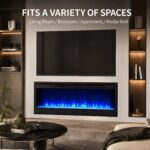 Chimenea Eléctrica de Cristal MEGAWISE SF301-43BT 1400 W Llamas LED 7 Colores con Control Remoto Inteligente y Termostat
