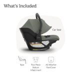 UPPAbaby Aria V2 - Asiento de automóvil ligero para bebé, pierna de carga + panel antirrebote, inserto infantil + funda