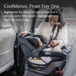 UPPAbaby Aria V2 - Asiento de automóvil ligero para bebé, pierna de carga + panel antirrebote, inserto infantil + funda