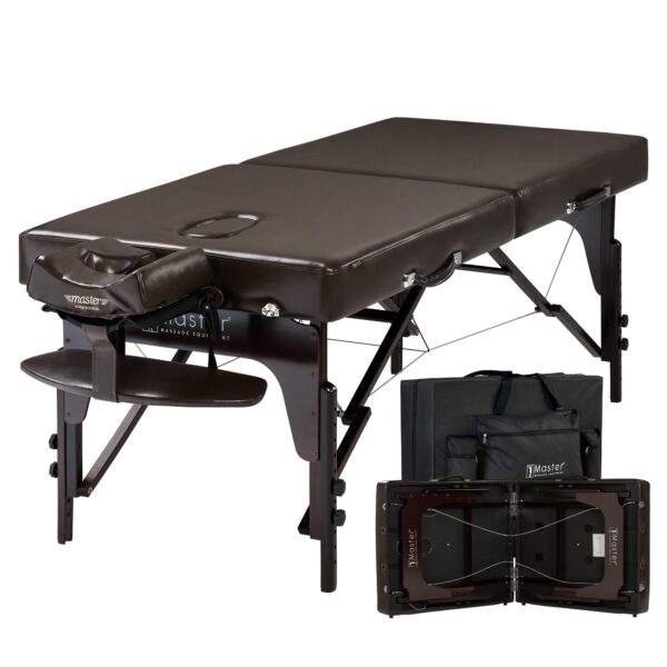 Master Supreme - Mesa de masaje portátil extra ancha de 31 pulgadas, cama de spa de espuma viscoelástica de 3 pulgadas,