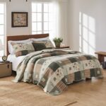 Juego de Edredón Greenland Home Fashions Sedona GL-1010G4PK 100% algodón King 5 piezas gris