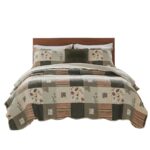Juego de Edredón Greenland Home Fashions Sedona GL-1010G4PK 100% algodón King 5 piezas gris