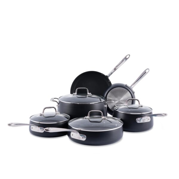 Batería de Cocina Juego de Ollas y Sartenes Antiadherentes All Clad Groupe SEB HA1 Expert E122SA74 Aluminio Anodizado Du