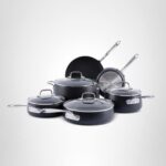 Batería de Cocina Juego de Ollas y Sartenes Antiadherentes All Clad Groupe SEB HA1 Expert E122SA74 Aluminio Anodizado Du