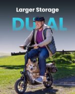 Gyroor Scooter eléctrico para adultos, motor de 300 W, rango de 20 millas, 15.5 MPH, scooter eléctrico plegable con asie