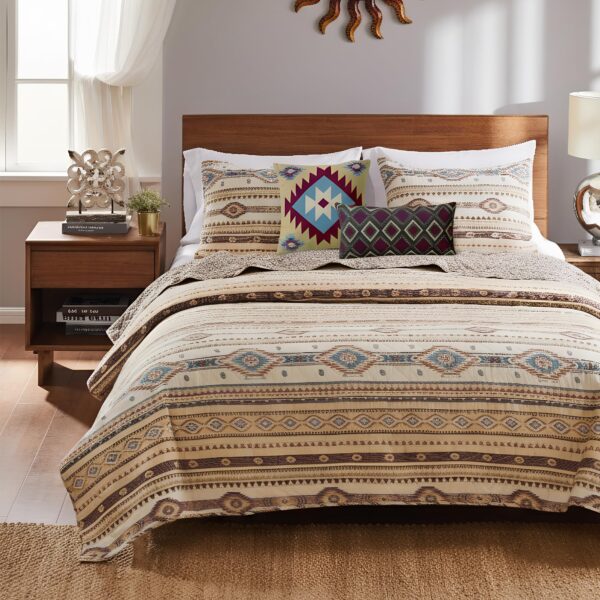 Juego de edredón King Phoenix Western Spirit Greenland Home Fashions GL-1904CBSK color marrón 5 piezas