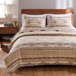 Juego de edredón King Phoenix Western Spirit Greenland Home Fashions GL-1904CBSK color marrón 5 piezas