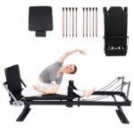 Reformador de pilates plegable para uso doméstico, máquina de pilates reformer rosa con resortes, cama de pilates Pro Re