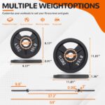 Signature Fitness 2-Inch Cast Iron Barbell Set, Including Multiple LBS Weight Plates and 6FT Barbell Set, Multiple