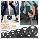Signature Fitness 2-Inch Cast Iron Barbell Set, Including Multiple LBS Weight Plates and 6FT Barbell Set, Multiple