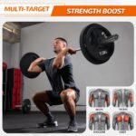 Signature Fitness 2-Inch Cast Iron Barbell Set, Including Multiple LBS Weight Plates and 6FT Barbell Set, Multiple