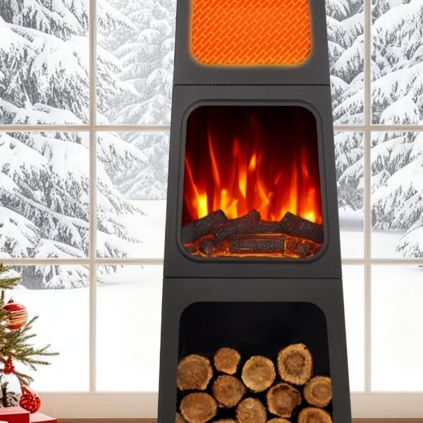 Calentador Chimenea Eléctrica Uthfy CSH-A02 47" Esquina Llama 3D 2 Modos Protección Térmica