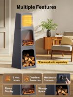 Calentador Chimenea Eléctrica Uthfy CSH-A02 47" Esquina Llama 3D 2 Modos Protección Térmica