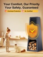 Calentador Chimenea Eléctrica Uthfy CSH-A02 47" Esquina Llama 3D 2 Modos Protección Térmica