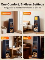 Calentador Chimenea Eléctrica Uthfy CSH-A02 47" Esquina Llama 3D 2 Modos Protección Térmica
