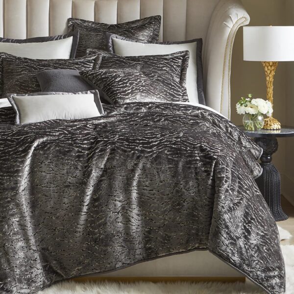 Juego de edredon Thread and Weave Safari Pacific Coast Home Furnishings SAF-3PCKG-GR-D talla King 3 piezas gris cordon d