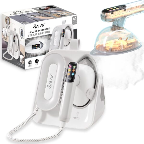 Vaporizador Plancha 2 en 1 SALAV DuoPress SS1500VD 1150W tanque 1.1L 7 modos tejido manguera 1.8m