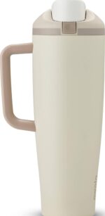 Owala FreeSip - Vaso de acero inoxidable, 40 onzas, bronceado (ligeramente tostado) (paquete de 6)