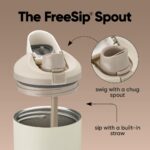 Owala FreeSip - Vaso de acero inoxidable, 40 onzas, bronceado (ligeramente tostado) (paquete de 6)