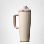 Owala FreeSip - Vaso de acero inoxidable, 40 onzas, bronceado (ligeramente tostado) (paquete de 6)