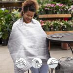 Boppy Funda de lactancia para lactancia materna, rayas grises de acuarela, estilo delantal con bolsillo de almacenamient