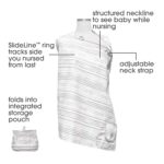 Boppy Funda de lactancia para lactancia materna, rayas grises de acuarela, estilo delantal con bolsillo de almacenamient