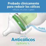 Dr. Brown's Natural Flow® - Biberones anticólicos Options+™ de cuello ancho de 5 oz/5.1 fl oz, con boquilla de flujo len