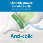 Dr. Brown's Natural Flow® - Biberones anticólicos Options+™ de cuello ancho de 5 oz/5.1 fl oz, con boquilla de flujo len