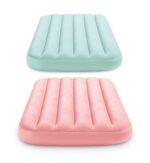 Colchón de aire infantil Cozy Kidz Intex 66803EP Fiber-Tech superficie aterciopelada 34.5x62x7 pulgadas con bolsa de tra
