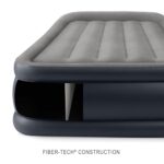 Colchón de aire individual Dura-Beam Plus Deluxe con almohada Intex 64131ED tecnología Fiber-Tech bomba eléctrica integr