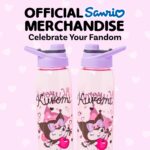Botella de Agua Silver Buffalo SAN878L3 Sanrio Kuromi Cherry Hearts Tapa de Rosca 28 Onzas Paquete de 12 Piezas