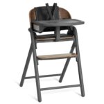 Evolur Step & Savor Silla alta convertible ajustable para bebé, color gris nogal