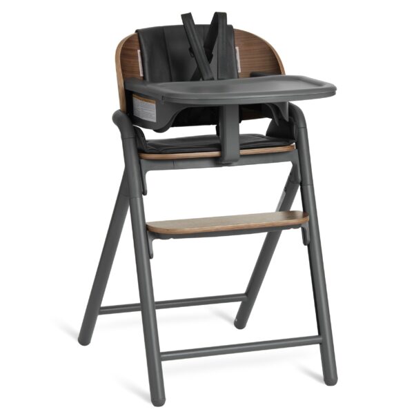Evolur Step & Savor Silla alta convertible ajustable para bebé, color gris nogal