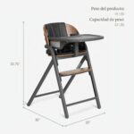 Evolur Step & Savor Silla alta convertible ajustable para bebé, color gris nogal