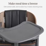 Evolur Step & Savor Silla alta convertible ajustable para bebé, color gris nogal