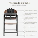 Evolur Step & Savor Silla alta convertible ajustable para bebé, color gris nogal
