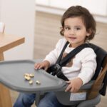 Evolur Step & Savor Silla alta convertible ajustable para bebé, color gris nogal