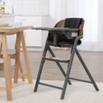 Evolur Step & Savor Silla alta convertible ajustable para bebé, color gris nogal