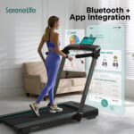 Caminadora plegable portatil SereneLife SLFOLD30.7 motor 2.5HP pantalla LED LCD Bluetooth capacidad 265 libras hogar ofi