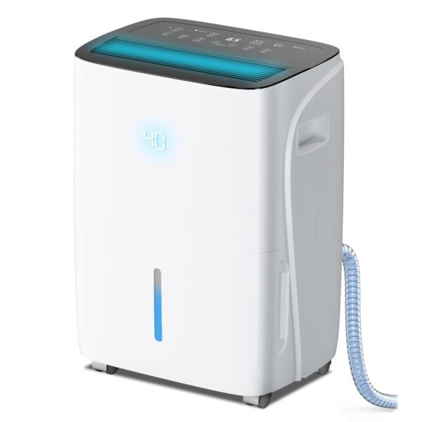 Deshumidificador Electactic 75026EDE0-WHITE-EL 150 pintas 43dB 3 modos control humedad 35 a 80 porciento filtro lavable