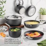 Juego de sartenes antiadherentes Hestan Culinary TITUM Fusion 19587 de 3 piezas de 8 9.5 y 12.5 pulgadas base de acero i