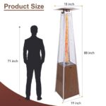 Calentador de patio Trygoal Pyramid C-Trygoal-E-Heater001-Brown propano portatil 48000 BTU 360 grados con tubo de vidrio