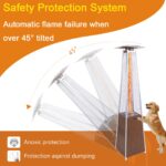 Calentador de patio Trygoal Pyramid C-Trygoal-E-Heater001-Brown propano portatil 48000 BTU 360 grados con tubo de vidrio