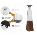 Calentador de patio Trygoal Pyramid C-Trygoal-E-Heater001-Brown propano portatil 48000 BTU 360 grados con tubo de vidrio