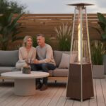 Calentador de patio Trygoal Pyramid C-Trygoal-E-Heater001-Brown propano portatil 48000 BTU 360 grados con tubo de vidrio