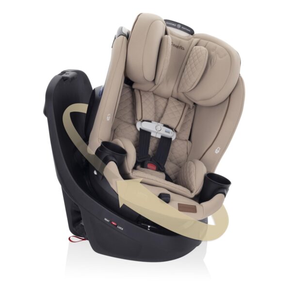 Asiento de coche giratorio 2 en 1 Evenflo Revolve360 Slim CS260112547 tela suave verde travertino